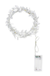 20 LED Silver Leaves Fairy String Lights Warm White 7' 8.5" (Requires 3 AA Batteries)