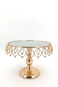 Luxe Gold Bead Cake Stand - 35cm x 35cm x 28cm