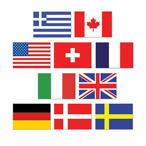 International Mini Flags Cutouts 10 Pack