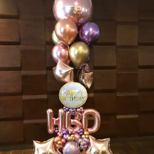 Rose Gold Happy Birthday Balloon Set