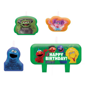 Sesame Street Happy Birthday Candle Set 4pk