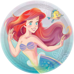 The Little Mermaid 23cm Round Paper Plates FSC NPC 8pk