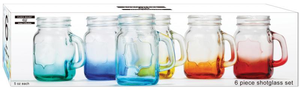 6 Pc Mason Jar Shot Glass Set
