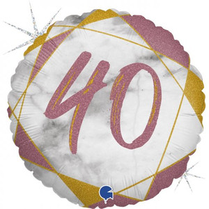 #40 Marble Rose Gold 18inch Round  Foil Balloon P1