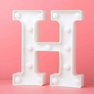 LED Light Up Letter H White 22cm