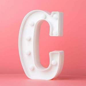 LED Light Up Letter C White 22cm