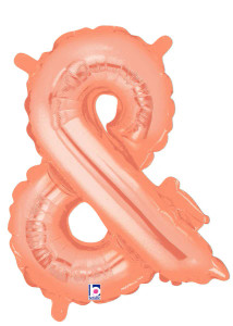 Megaloon Junior Ampersand Rose Gold Foil 14" Valved 1pk