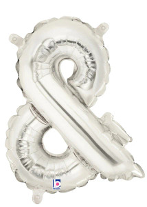 Megaloon Junior Ampersand  Silver Foil 14" Valved 1pk