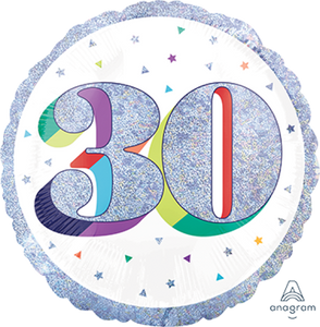 45cm Standard Holographic Here's to Your Birthday 30 S55