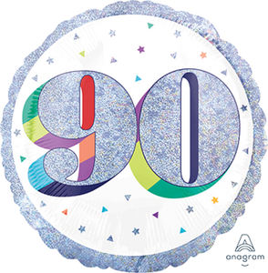 45cm Standard Holographic Here's to Your Birthday 90 S55