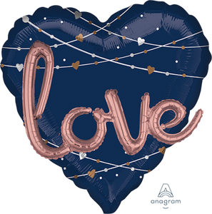Multi-Balloon Heart Navy Wedding love P75