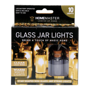 Fairy Lights Glass Jar Battery Operated 10 LED 1.6m Warm White