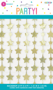 Gold Stars Foil Backdrop Kit - 1.21m x 1.52m