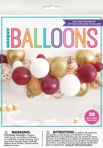 Balloon Garland Kit - Maroon, Gold & White