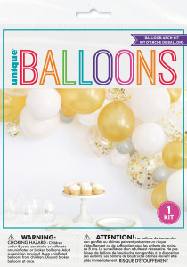 Balloon Arch Kit - Gold, Silver & White