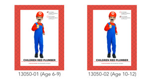 Children Red Plumber Costume