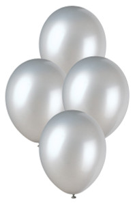 Premium Shimmering Silver 30cm Pearl Balloons - 50pk