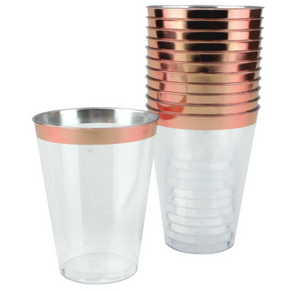 Rose Gold Reusable Plastic Tumbler Cups 200ml 12pk
