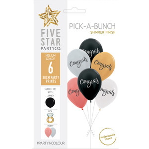 PICK-A-BUNCH Congrats 30cm Asst 6pk