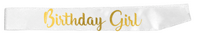 Party Sash  (Birthday Girl) White