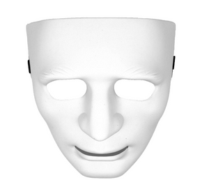 Full Face Plastic Mask (White)