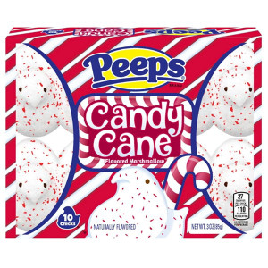 PEEPS MARSHMALLOW CANDY CANE CHICKS 10CT