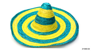Mexican Hat Large (Green & Yellow Stripe)