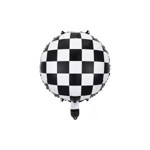 Black & White Checkered Foil Balloon