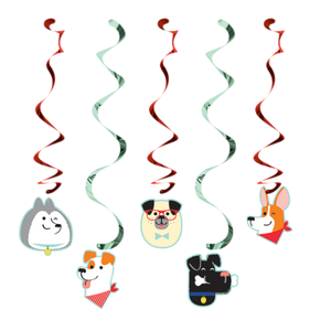 Dog Party Dizzy Danglers Hanging Swirls