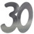 Silver '30' Foil Cutouts 3pk