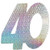 Silver Holographic '40' Foil Cutouts 3pk