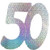 Silver Holographic '50' Foil Cutouts 3pk
