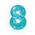 Megaloon Glitter Numeric 8 Robin's Egg Blue - Premium Balloon