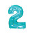 Megaloon Glitter Numeric 2 Robin's Egg Blue - Premium Balloon