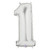 Megaloon Numeric 1 Silver - Betallic Balloon