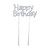 Happy Birthday Cake Topper - Silver