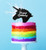 Happy Birthday Acrylic Unicorn Cake Topper - Black