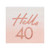 Hello 40th Birthday Party Napkins Rose Gold PK16 18cm x 17cm