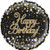 Foil Balloon 18" Sparkling Fizz Black & Gold Birthday