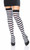 Over Knee Stockings Black with White