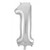34inch Decrotex Foil Balloon Number Silver #1 Pack 1