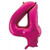 34inch Decrotex Foil Balloon Number Magenta #4 Pack 1