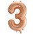 34inch Decrotex Foil Balloon Number Rose Gold #3 Pack 1