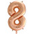 34inch Decrotex Foil Balloon Number Rose Gold #8 Pack 1