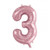 34inch Decrotex Foil Balloon Number Light Pink #3 Pack 1