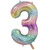 34inch Decrotex Foil Balloon Number Pastel Rainbow #3 Pack 1