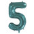 34inch Decrotex Foil Balloon Number Teal #5 Pack 1