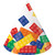 Block Party Cone Shaped Party Hats 8pk