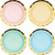 Pastel Celebrations Lunch Plates Scalloped & Gold Foil 18cm 8pk