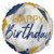 Marble Blue Happy Birthday 18inch Round Foil Balloon P1
